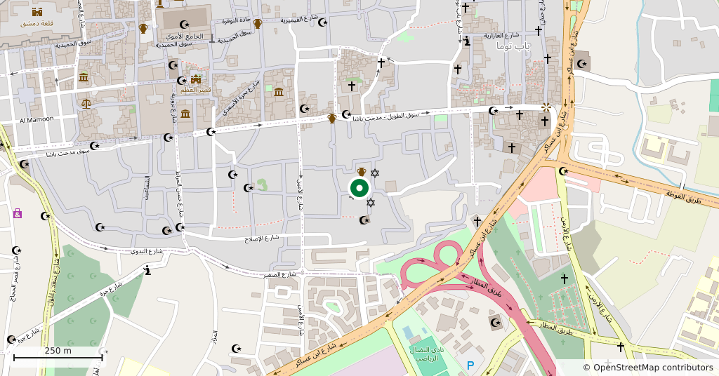 The Elfrange Synagogue in the Jewish Quarter of Damascus — On the map
