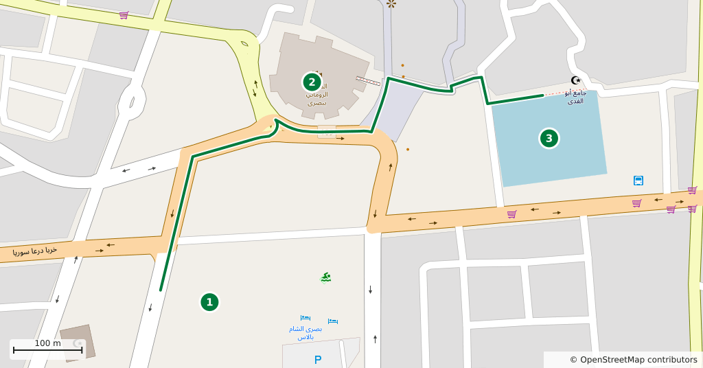 The route on a map