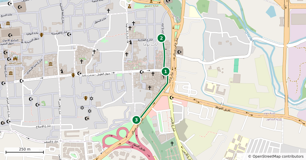 The route on a map