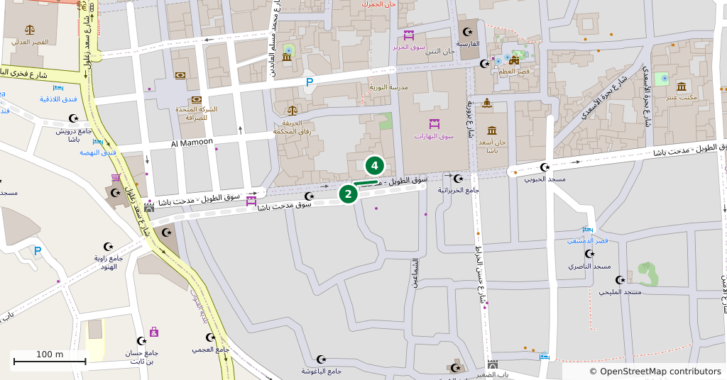 The route on a map